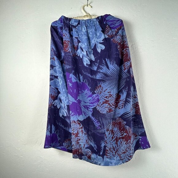 Vintage Vogue Alley Button Down Top Skirt Set Size 4 Purple Pure Silk Printed - Picture 9 of 13